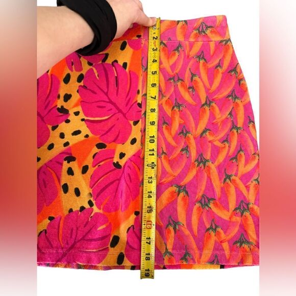 FARM RIO ANTHROPOLOGIE Pepper Fruit Snack Hipster Banana Art Polka Mini Skirt XS - Picture 8 of 15